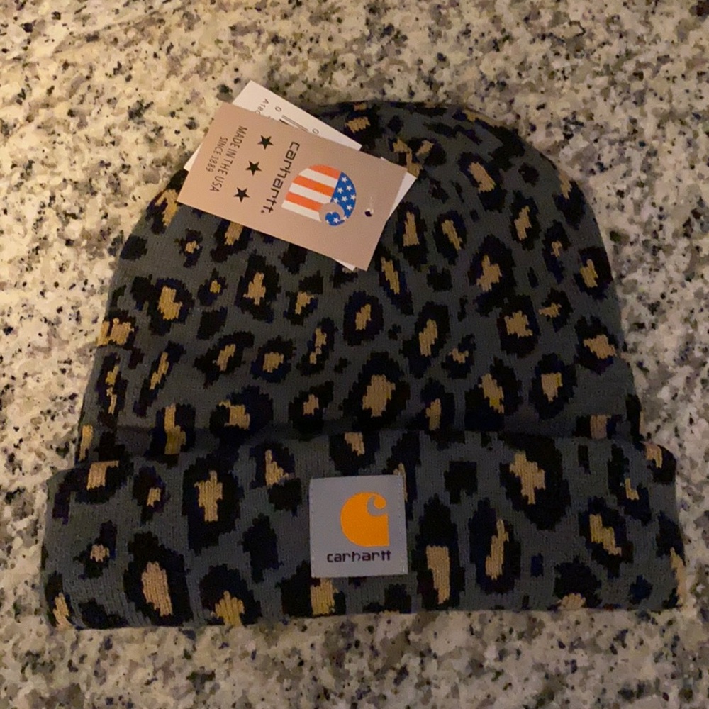 Carhartt inspired leopard beanie